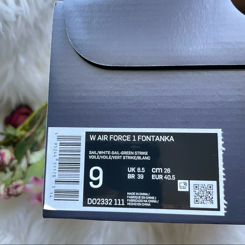 Nike Air Force 1 Fontanka Game Day Sail Green Strike Women’s 9 New - Picture 14 of 16